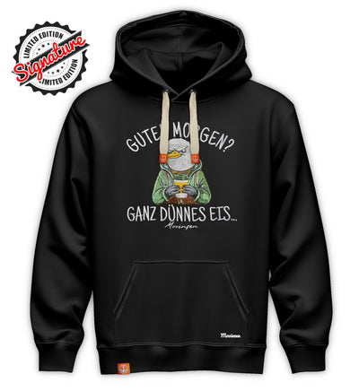 Guten Morgen Ganz dünnes Eis (Stick) · Unisex Basic Signature Bio Hoodie-Unisex Basic Signature Bio Hoodie-black-beauty-S-Mooinzen