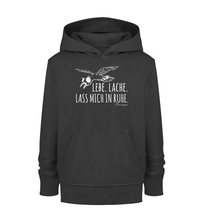 Lebe Lache Lasse mich in Ruhe · Kinder Premium Bio Hoodie-Kinder Premium Bio Hoodie-Black-3/4-Mooinzen