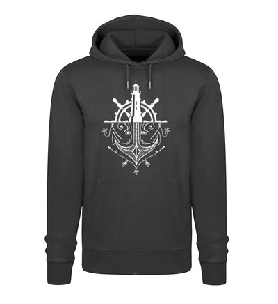 Leuchtturm Anker Steuerrad · Unisex Premium Bio Hoodie 2.0-Unisex Premium Bio Hoodie-Black-XS-Mooinzen