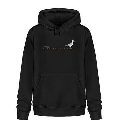 Möwe Footprints2 · Unisex Bio Hoodie-Unisex Bio Hoodie-Black-XS-Mooinzen