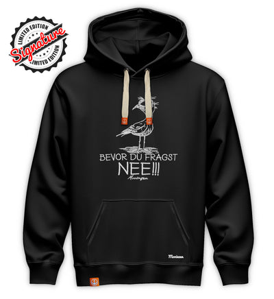 Möwe Nee (Stick) · Unisex Basic Signature Bio Hoodie-Unisex Basic Signature Bio Hoodie-black-beauty-S-Mooinzen