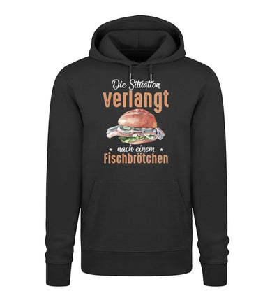 Situation verlangt Fischbrötchen · Unisex Premium Bio Hoodie 2.0-Unisex Premium Bio Hoodie 2.0-Black-XS-Mooinzen