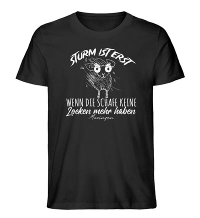 Sturm ist erst wenn die Schafe keine Locken mehr haben · Herren Premium Bio T-Shirt-Herren Premium Bio T-Shirt-Black-XS-Mooinzen